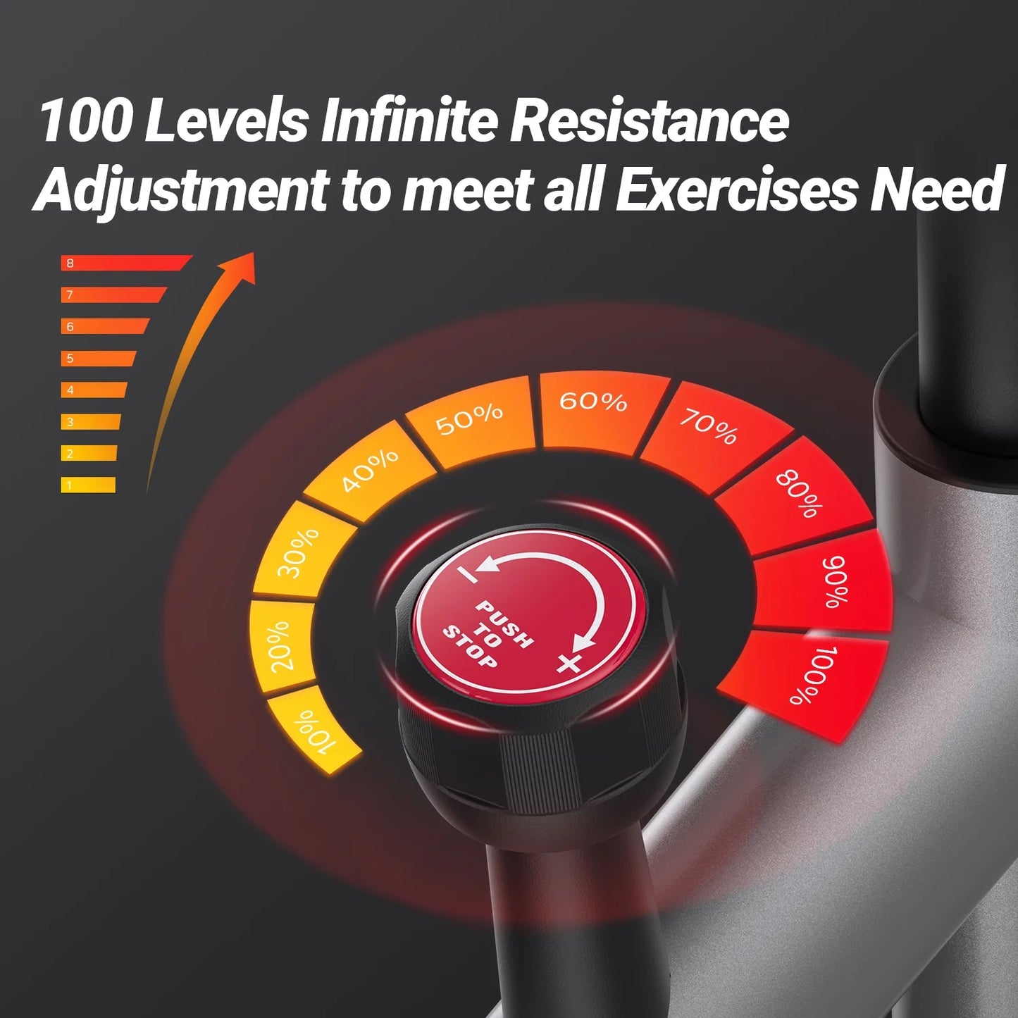 Exercise Bike Stationary 100 Resistance Levels Indoor Cycling for Home Office Cardio Workout Machine, Free Bluetooth App Height-Adjustable Padded Seat