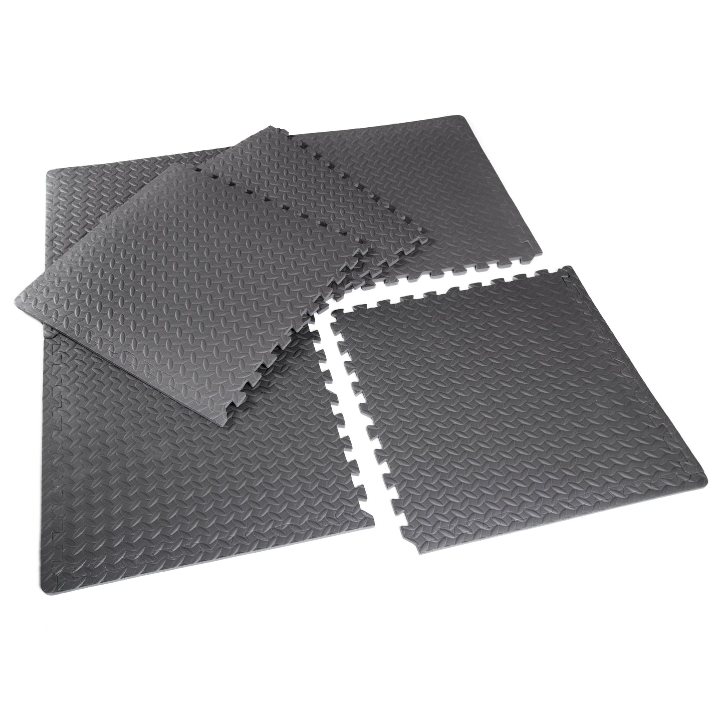 (2 Pack) 22.3" X 22.3" Gray Foam Interlocking Floor Mats, 6 Piece