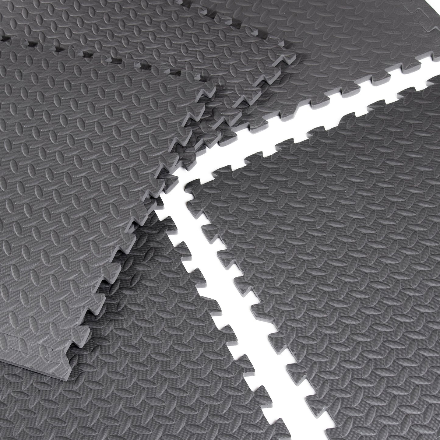 (2 Pack) 22.3" X 22.3" Gray Foam Interlocking Floor Mats, 6 Piece