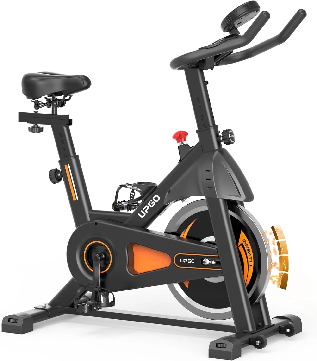 Magnetic Exercise Bike-Cycle Bike with Big Ipad Holder & Comfortable Seat for Home/Gym Use