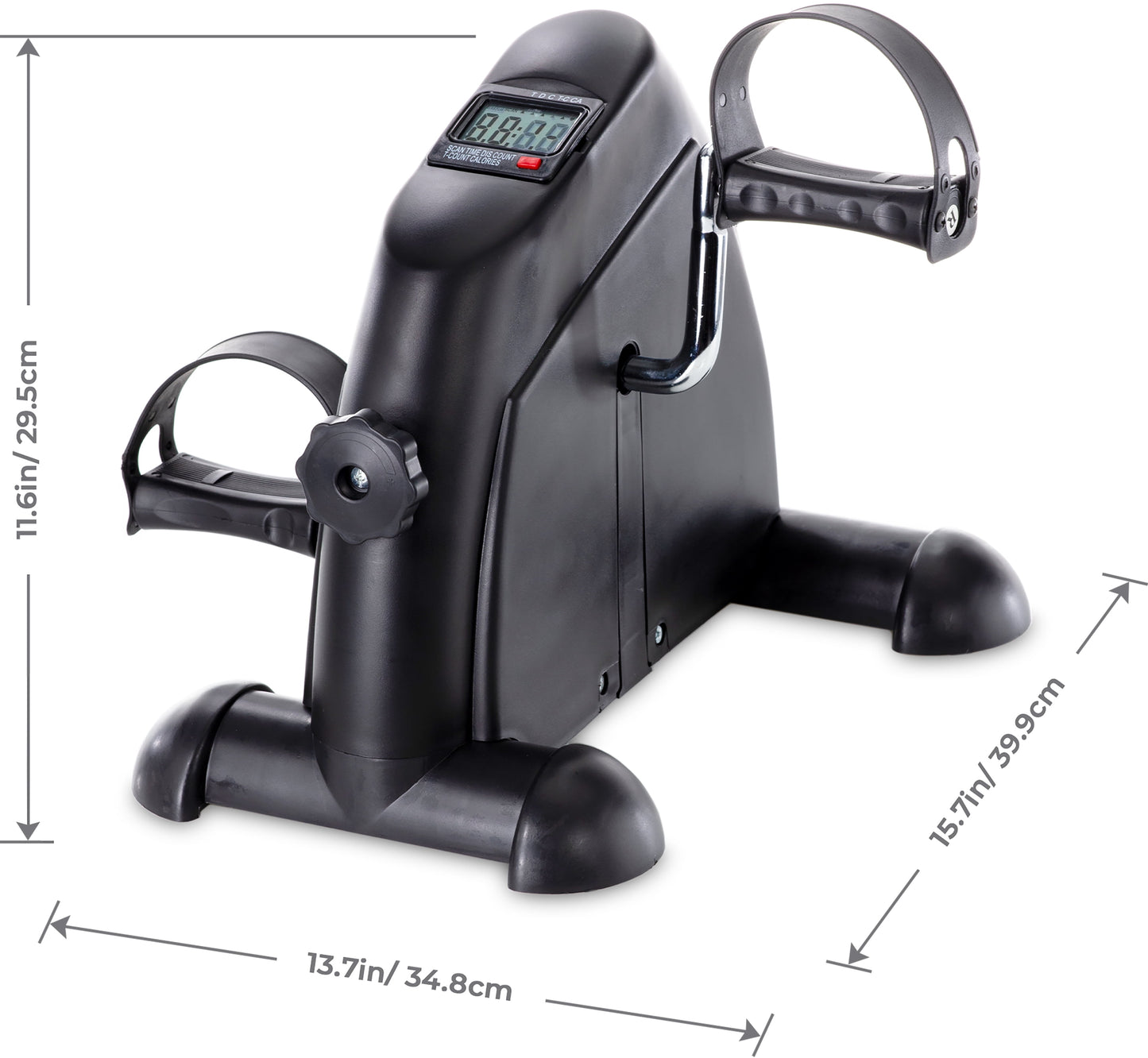 Pedal Exercise Mini Cycle Bike Great for Home or Office Workout - Tone and Strengthen Legs or Arms - Digital Display for Rpms, Calories, Time, Speed, Distance - under Desk for Legs -Tabletop for Arms