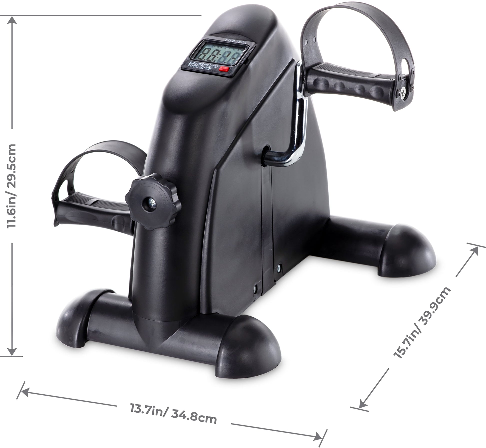 Pedal Exercise Mini Cycle Bike Great for Home or Office Workout - Tone and Strengthen Legs or Arms - Digital Display for Rpms, Calories, Time, Speed, Distance - under Desk for Legs -Tabletop for Arms