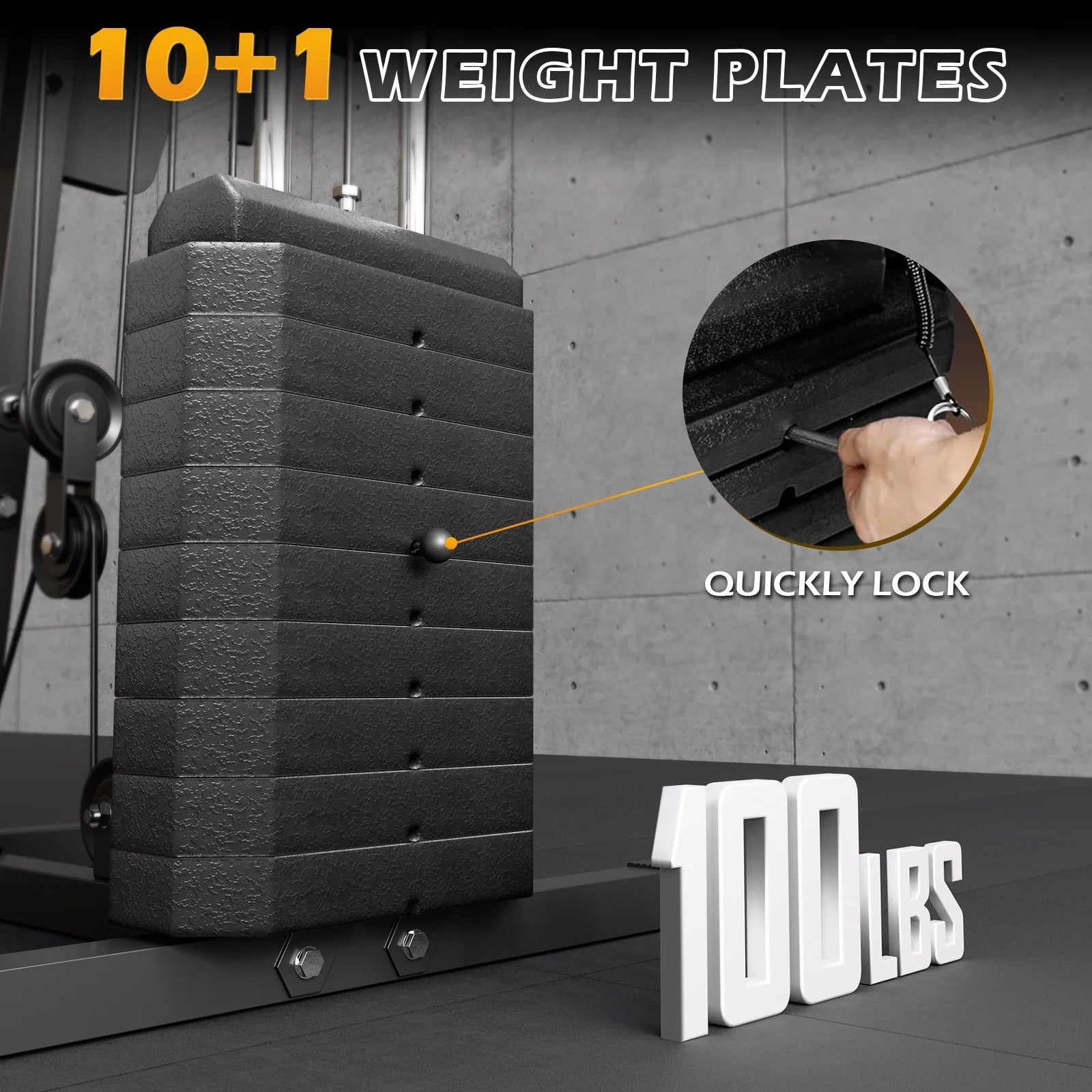 Multifunctional Home Gym System, Home Gym Station with 100LBS Weight Stack, All in One Workout Machine for Full Body Strength Training